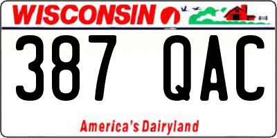 WI license plate 387QAC