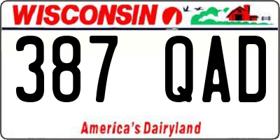 WI license plate 387QAD