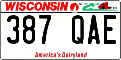 WI license plate 387QAE
