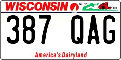 WI license plate 387QAG