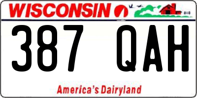 WI license plate 387QAH