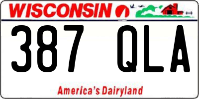 WI license plate 387QLA
