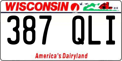WI license plate 387QLI