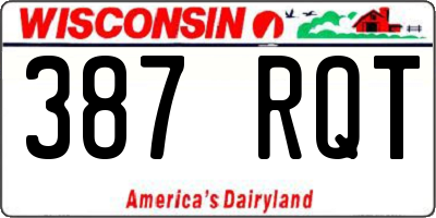WI license plate 387RQT
