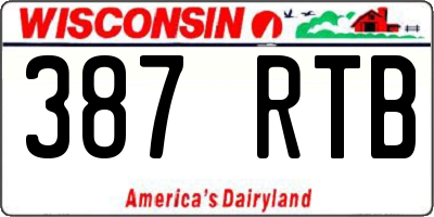 WI license plate 387RTB
