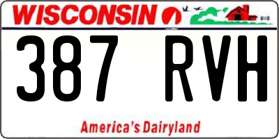 WI license plate 387RVH