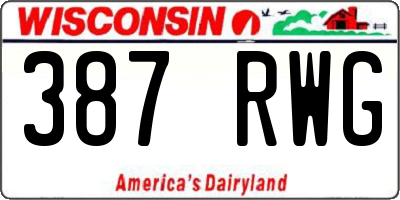 WI license plate 387RWG