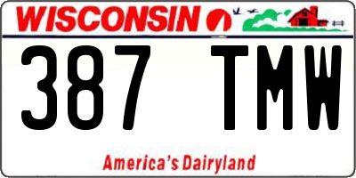 WI license plate 387TMW