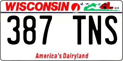WI license plate 387TNS