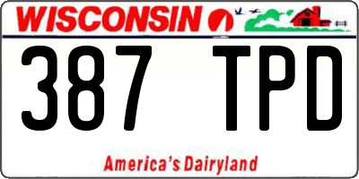 WI license plate 387TPD