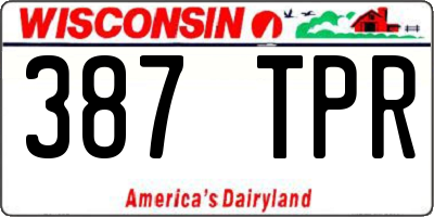 WI license plate 387TPR