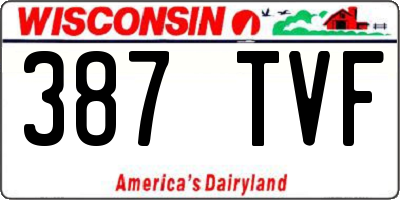 WI license plate 387TVF