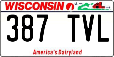 WI license plate 387TVL