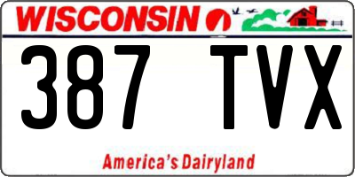 WI license plate 387TVX