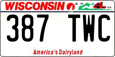 WI license plate 387TWC