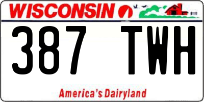 WI license plate 387TWH
