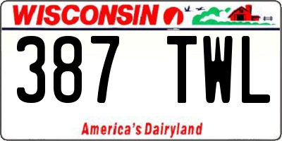 WI license plate 387TWL