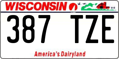 WI license plate 387TZE