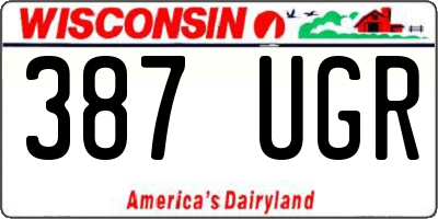 WI license plate 387UGR