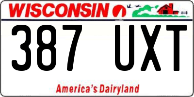 WI license plate 387UXT