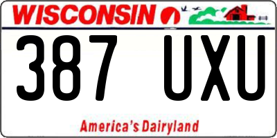 WI license plate 387UXU