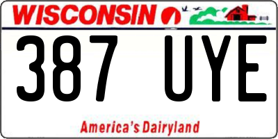 WI license plate 387UYE