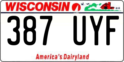WI license plate 387UYF