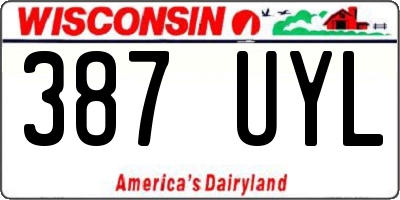 WI license plate 387UYL