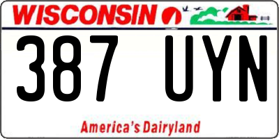 WI license plate 387UYN