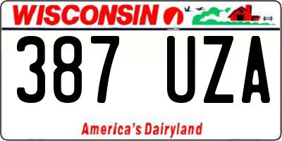 WI license plate 387UZA