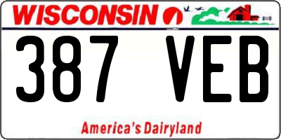 WI license plate 387VEB