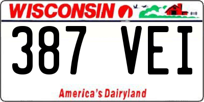 WI license plate 387VEI