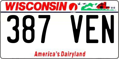 WI license plate 387VEN