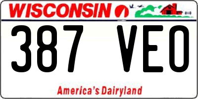 WI license plate 387VEO