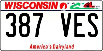 WI license plate 387VES
