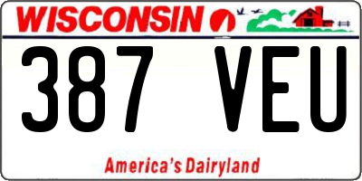 WI license plate 387VEU