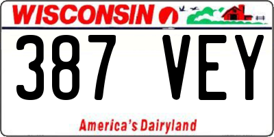WI license plate 387VEY