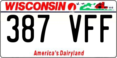 WI license plate 387VFF
