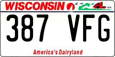 WI license plate 387VFG