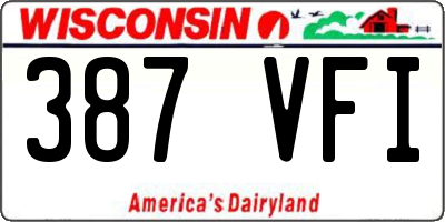WI license plate 387VFI