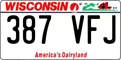 WI license plate 387VFJ