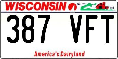 WI license plate 387VFT