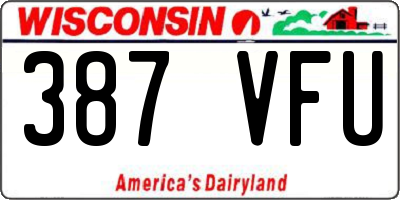 WI license plate 387VFU