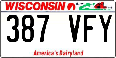 WI license plate 387VFY
