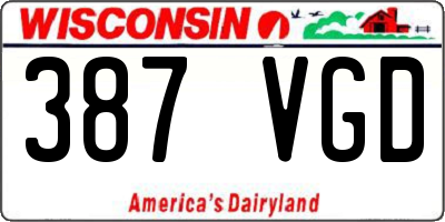 WI license plate 387VGD