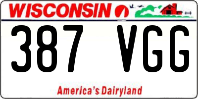 WI license plate 387VGG