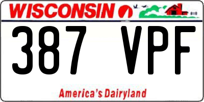 WI license plate 387VPF