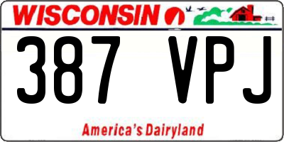 WI license plate 387VPJ