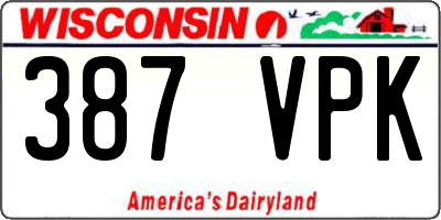 WI license plate 387VPK