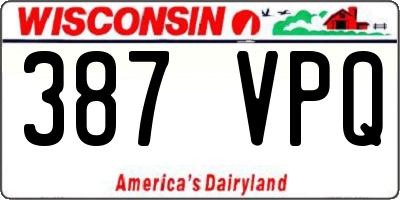 WI license plate 387VPQ